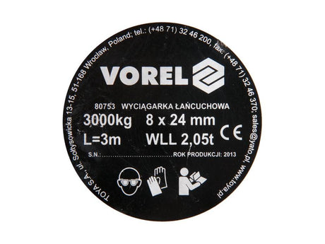SCRIPETE VOREL 80753 3000KG VOREL - scule electrice si unelte profesionale - BricoMart