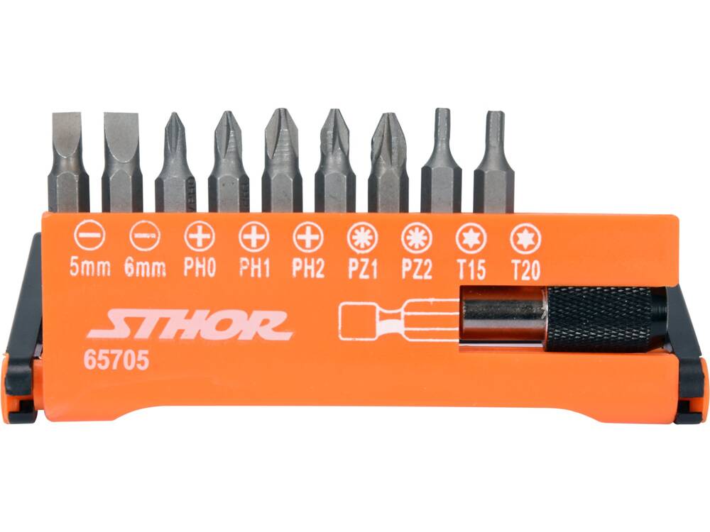 SET 10 BITI STHOR 65705 CU ADAPTOR STHOR - scule electrice si unelte profesionale - BricoMart