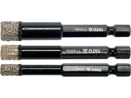 SET 3 BURGHIE YATO YT-60409 DIAMANTATE PENTRU CERAMICA YATO - scule electrice si unelte profesionale - BricoMart