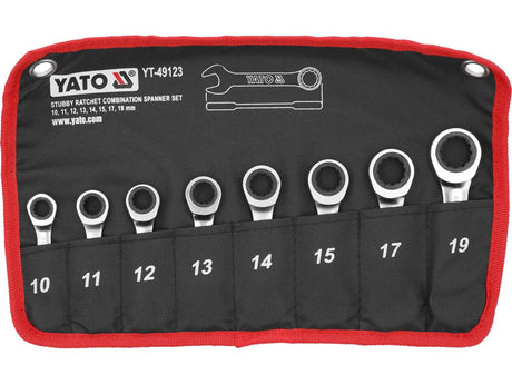 SET 8 CHEI COMBINATE SCURTE CU CLICHET Yato YT - 49123 - CrV Yato - scule electrice si unelte profesionale - BricoMart