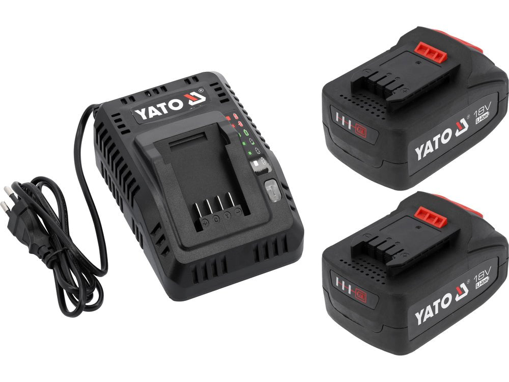 Set acumulatori YATO YT-828510, 2 x 4 Ah + incarcator