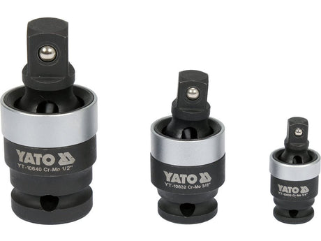 SET ADAPTOARE CARDANICE DE IMPACT 1/4"; 3/8"; 1/2" Yato YT - 10642 - 34.5 mm, 17 mm, 8.3 mm, 48 mm Yato - scule electrice si unelte profesionale - BricoMart