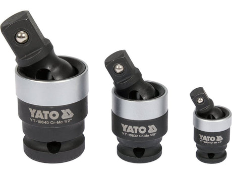 SET ADAPTOARE CARDANICE DE IMPACT 1/4"; 3/8"; 1/2" Yato YT - 10642 - 34.5 mm, 17 mm, 8.3 mm, 48 mm Yato - scule electrice si unelte profesionale - BricoMart