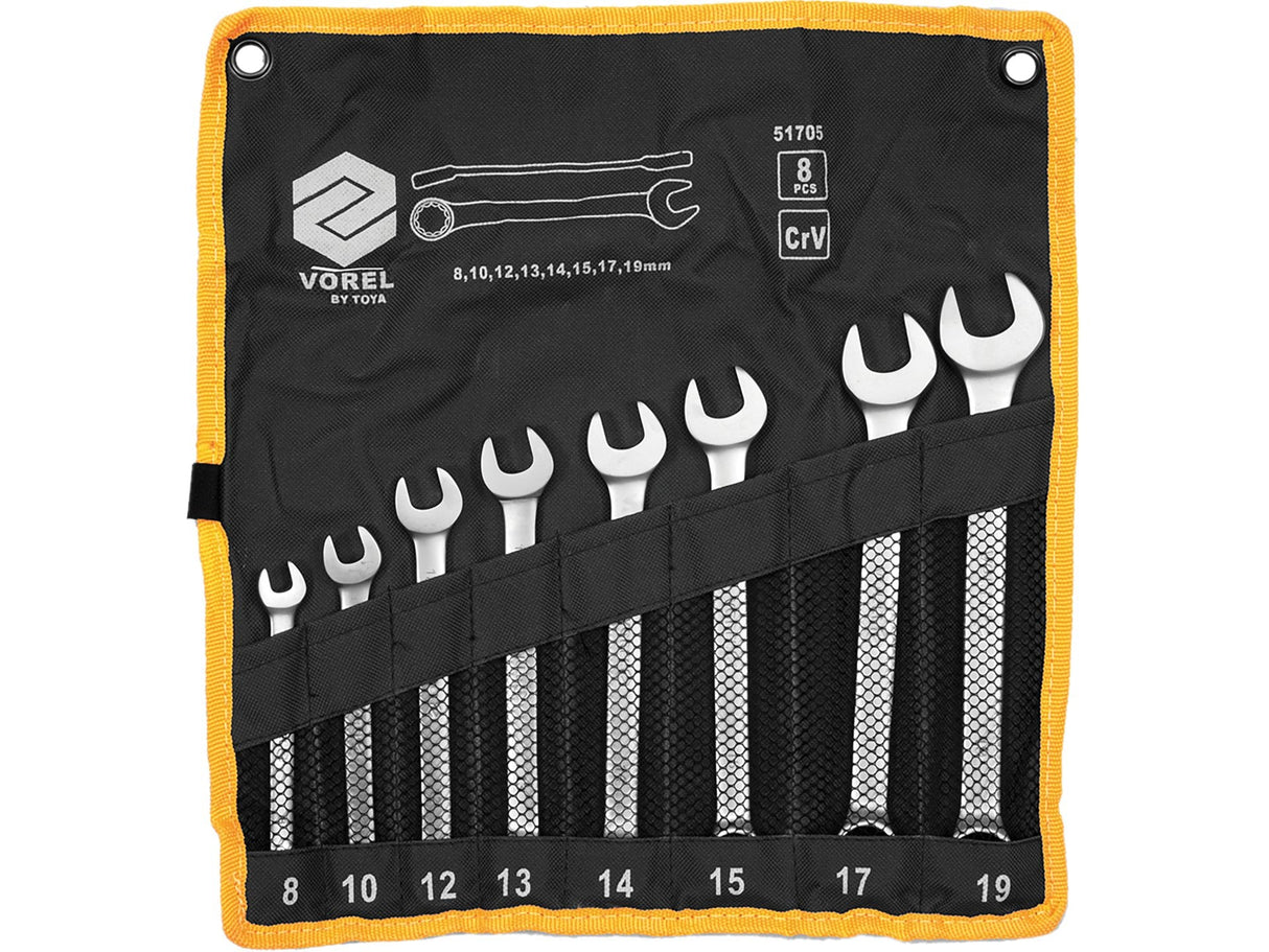 SET CHEI COMBINATE VOREL 51705 SATINATE, CR-V, 8 BUC VOREL - scule electrice si unelte profesionale - BricoMart
