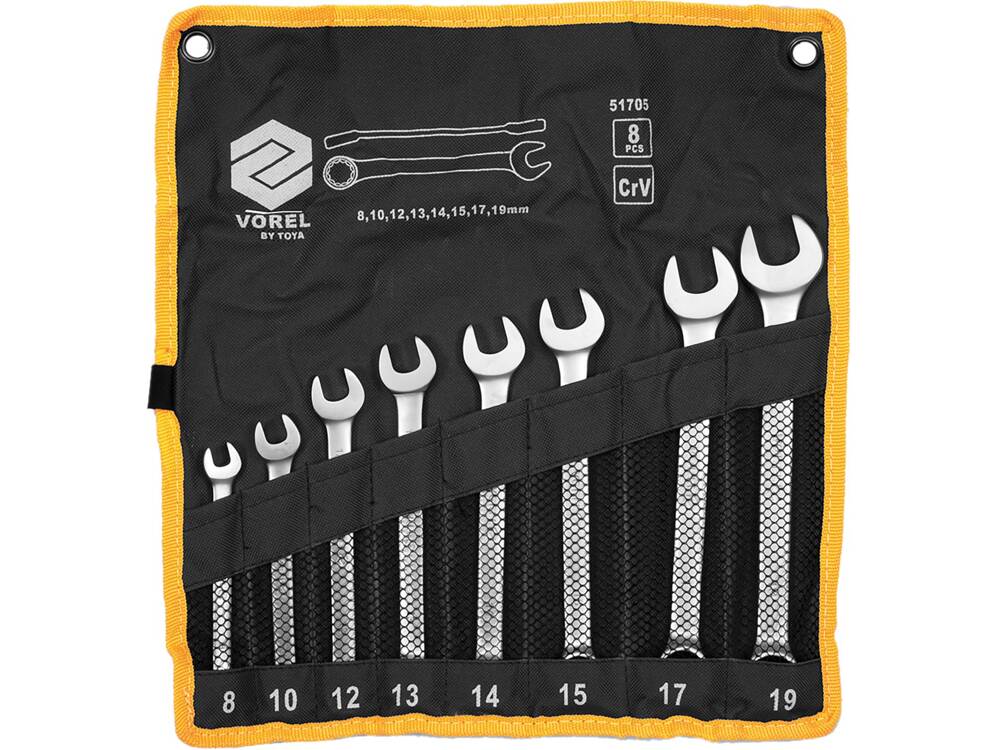 SET CHEI COMBINATE VOREL 51705 SATINATE, CR-V, 8 BUC VOREL - scule electrice si unelte profesionale - BricoMart