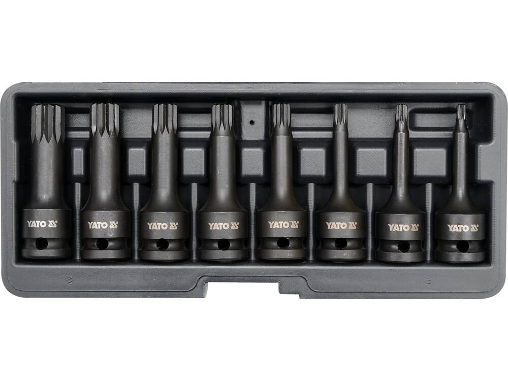 SET CHEI IMPACT, YATO YT-1069 8 BUC, M5-M18, 1/2, CRMO YATO - scule electrice si unelte profesionale - BricoMart