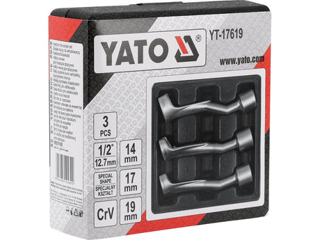 SET CHEI PENTRU INJECTOARE 1/2'', 3 BUC Yato YT - 17619 - 14 mm, 17 mm, 352a, 19 mm Yato - scule electrice si unelte profesionale - BricoMart