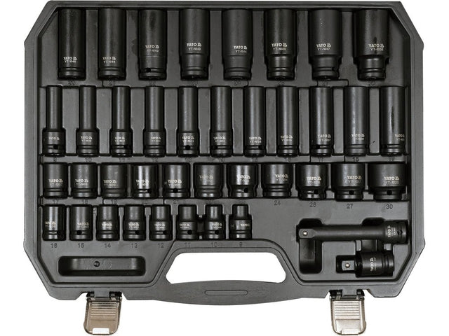 SET CHEI TUBULARE DE IMPACT 1/2'', 40 PIESE Yato YT - 10555 - 12.7 mm, CrMo Yato - scule electrice si unelte profesionale - BricoMart