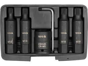 SET CHEI TUBULARE YATO YT-1157 DE IMPACT, 6 BUC, M12-M18, 3/4 YATO - scule electrice si unelte profesionale - BricoMart