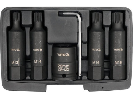 SET CHEI TUBULARE YATO YT-1157 DE IMPACT, 6 BUC, M12-M18, 3/4 YATO - scule electrice si unelte profesionale - BricoMart