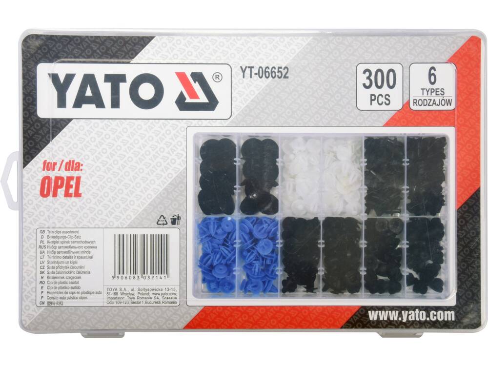 SET CLIPSURI AUTO YATO YT-06652 OPEL 300 BUC YATO - scule electrice si unelte profesionale - BricoMart