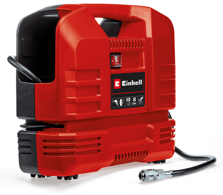 Set compresor Einhell TC - AC 190 OF, 1100 W, max. 8 bar, debit de aspiratie 190 L/min, turatie motor 15000 rpm, furtun de 3 metri, include set adaptor 3 piese, fara ulei Einhell - scule electrice si unelte profesionale - BricoMart