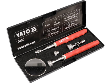 SET CONTROL OGLINDA YATO YT-0662 + TIJA MAGNETICA -4 BUC YATO - scule electrice si unelte profesionale - BricoMart