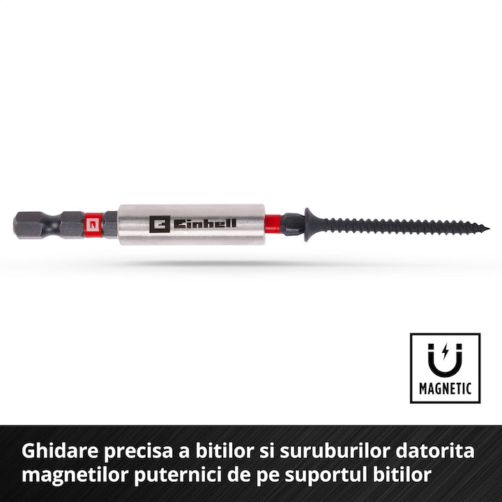 Set de 39 de biti de impact Einhell M-CASE, biti de 25 mm, biti de 50 mm, prize hexagonale, suport pentru biti de 60 mm cu cutie de depozitare Einhell - scule electrice si unelte profesionale - BricoMart