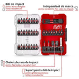 Set de 39 de biti de impact Einhell M-CASE, biti de 25 mm, biti de 50 mm, prize hexagonale, suport pentru biti de 60 mm cu cutie de depozitare Einhell - scule electrice si unelte profesionale - BricoMart