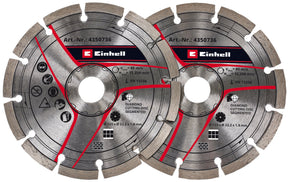 Set de discuri diamantate originale Einhell 125 mm ca accesoriu pentru freze de perete (Ø125 mm, 2 bucati, alezaj 22,2 mm, pentru freze de perete Einhell TC - MA 1300 si TE - MA 1500) Einhell - scule electrice si unelte profesionale - BricoMart