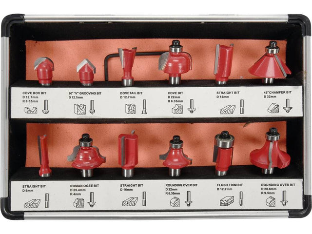 SET FREZE LEMN, YATO YT-68005 12 BUC YATO - scule electrice si unelte profesionale - BricoMart