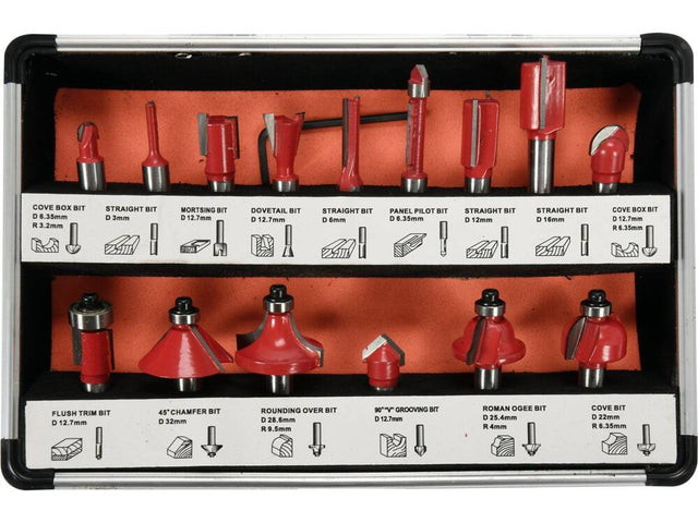 SET FREZE PENTRU YATO YT-68002 LEMN 15 PIESE YATO - scule electrice si unelte profesionale - BricoMart