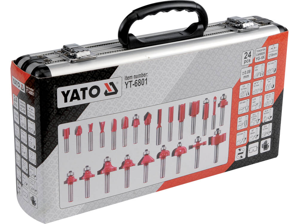 SET FREZE PENTRU YATO YT-6801 LEMN 25 BUC YATO - scule electrice si unelte profesionale - BricoMart