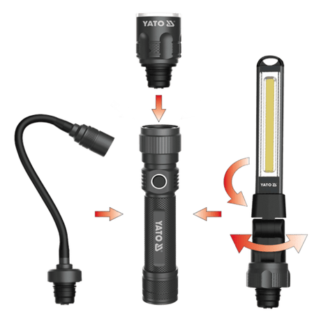SET LAMPA DE YATO YT-08521 ATELIER, 3 IN 1, 380LM, LI-ION 3,7V 2200MAH, IP54 YATO - scule electrice si unelte profesionale - BricoMart