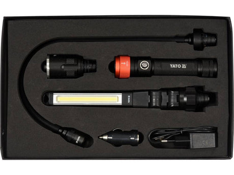 SET LAMPA DE YATO YT-08521 ATELIER, 3 IN 1, 380LM, LI-ION 3,7V 2200MAH, IP54 YATO - scule electrice si unelte profesionale - BricoMart