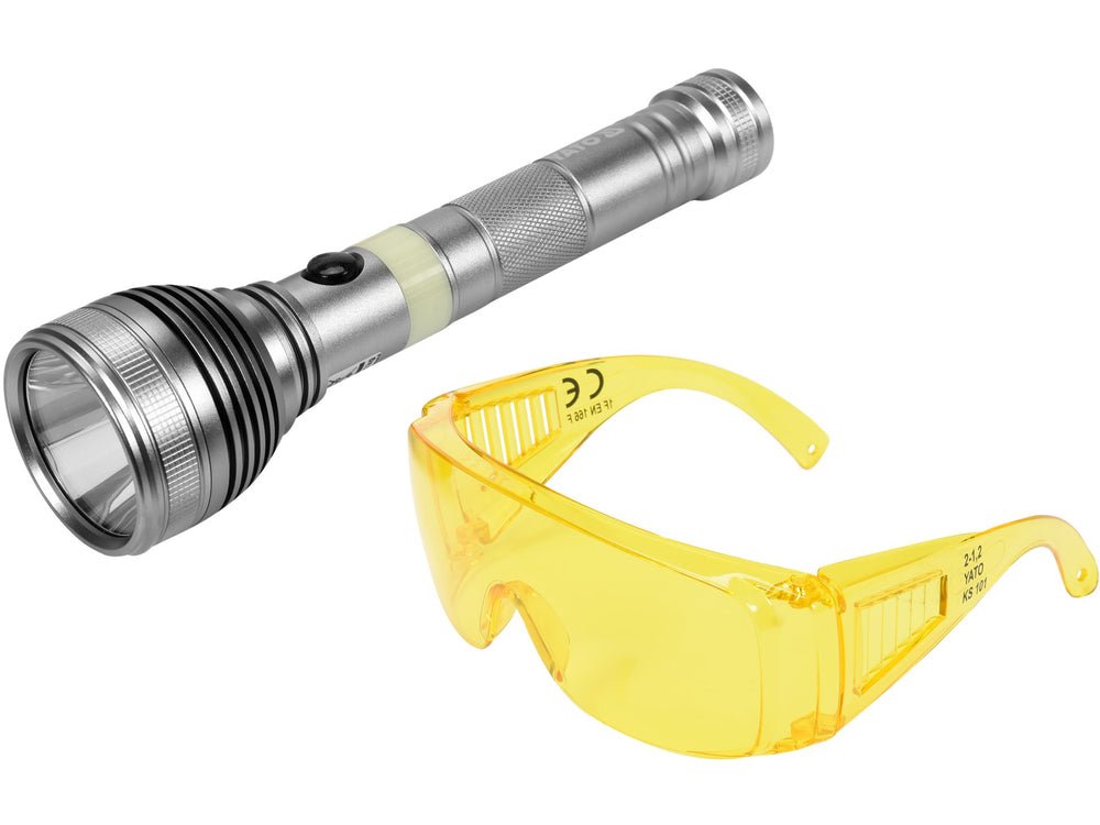 SET LANTERNA UV LED SI OCHELARI 3W Yato YT - 08588 Yato - scule electrice si unelte profesionale - BricoMart