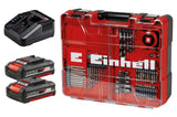 Set masina de gaurit si insurubat (bormasina) pe acumulator Einhell TE - CD 18/40 Li +69, 2x2.0 Ah PXC li - ion, 2 viteze, 40 Nm, incl. 2x baterii reincarcabile + incarcator, geanta + set de accesorii 69 piese Einhell - scule electrice si unelte profesionale - BricoMart