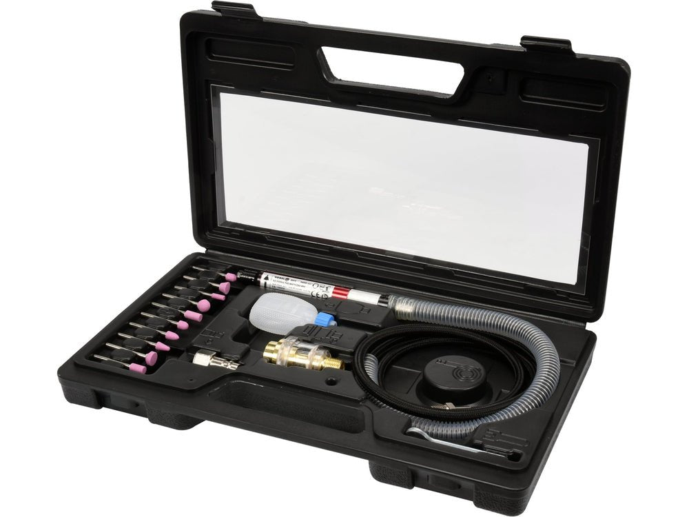 SET MINI FREZA PNEUMATICA, 16 PIESE Vorel 80970 - Polizoare pneumatice, 54000 rpm Vorel - scule electrice si unelte profesionale - BricoMart