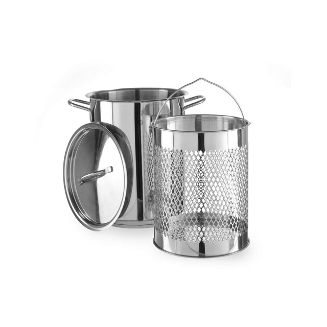 Set oala capac si cos pentru gatire la abur, otel inoxidabil 18/0 Hendi, ø160x(H)280 mm
