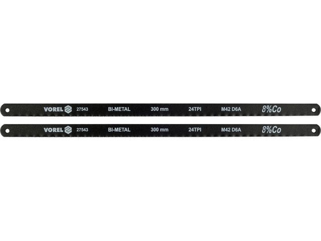 SET PANZE FIERASTRAR VOREL 27543 BI-METAL, 24TPI, COBALT 8% 300X12.6X0.65MM, 2 BUC VOREL - scule electrice si unelte profesionale - BricoMart