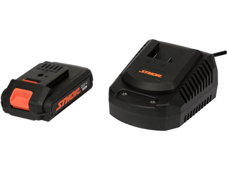 SET STHOR 20V STHOR 78097 AUTOFILETANTA 26NM, POLIZOR UNGHIULAR 125MM, INCARCATOR SI ACUMULATOR 2AH STHOR - scule electrice si unelte profesionale - BricoMart