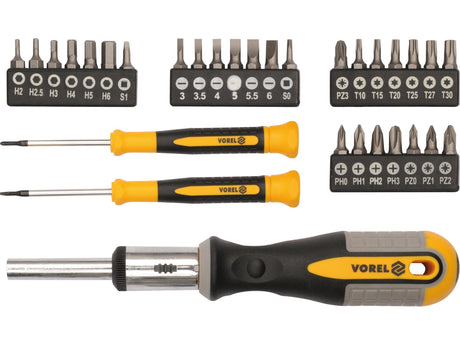 SET SURUBELNITA CU VOREL 64655 CLICHET + BITI, 31 BUC VOREL - scule electrice si unelte profesionale - BricoMart