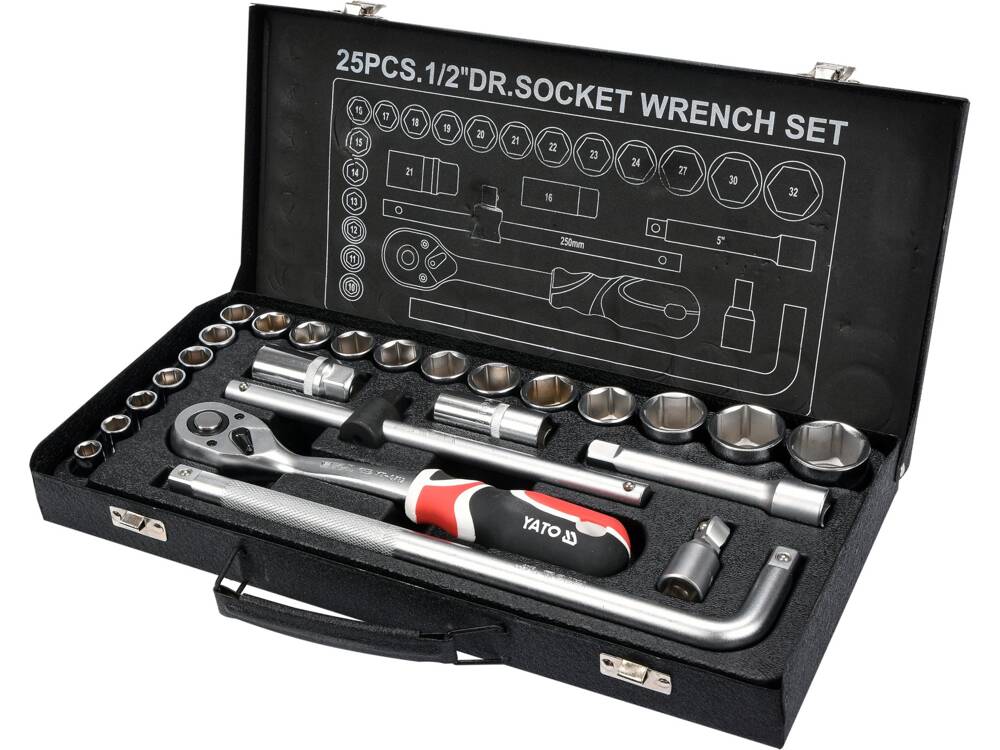 SET TUBULARE 25 YATO YT-12671 BUC\xa01/2 YATO - scule electrice si unelte profesionale - BricoMart