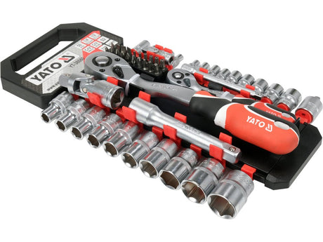 SET TUBULARE CU ACCESORII 1/4'' 1/2'', 51 PIESE Yato YT - 38680 - 12.7 mm, 24 mm, 38 mm, 6.3 mm Yato - scule electrice si unelte profesionale - BricoMart