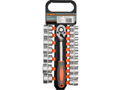 SET TUBULARE + STHOR 58634 ANTRENOR 19 BUC, 1/2 STHOR - scule electrice si unelte profesionale - BricoMart