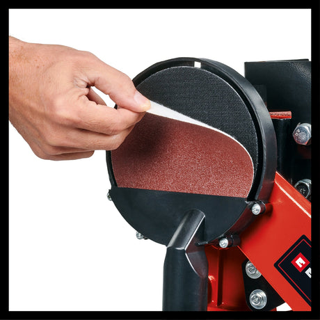 Slefuitor cu banda disc stationar Einhell TC - US 380, 380 W, viteza banda stationara 292 m/min, viteza disc abraziv 1.450 rpm, incl. 1x banda abraziva K80 si 1x hartie abraziva disc K80 Einhell - scule electrice si unelte profesionale - BricoMart