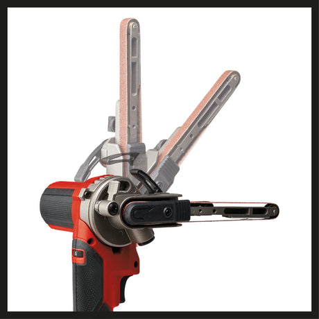 Slefuitor cu banda pe acumulator Einhell TE - BF 18 Li - Solo Power X - Change , 18 V, viteza de pana la 1.700 m/min, 2 brate de slefuit de 9 mm si 13 mm, inclusiv 12 benzi abrazive, fara acumulator Einhell - scule electrice si unelte profesionale - BricoMart
