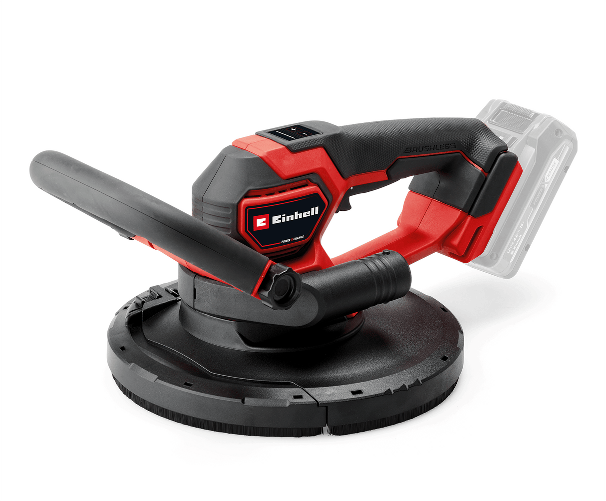 Slefuitor profesional pentru rigips fara fir Einhell TP - DWS 18/225 Li BL Solo Power X - Change (18 V, motor fara perii, incl. 6 x hartii abrazive Ø 225 mm si 1 x disc abraziv de plasa, fara acumulator) Einhell - scule electrice si unelte profesionale - BricoMart