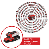 Slefuitor/polizor orbital pe acumulator Einhell TC - OS 18/187 Li Solo PXC (litiu - ion, sistem de fixare cu micro - arici, suprafete de prindere cu prindere moale, incl. 1x foaie de hartie abraziva Einhell - scule electrice si unelte profesionale - BricoMart