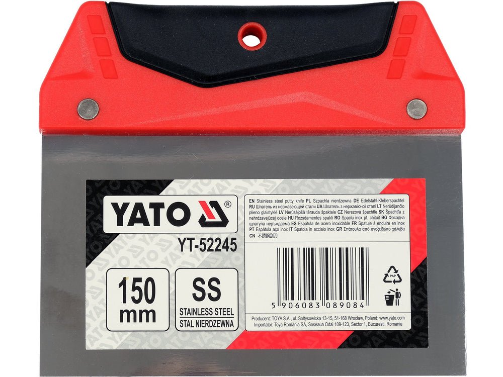 SPACLU INOX PT. CHITUIT 150MM Yato YT - 52245 - 250 mm, 0.5 mm Yato - scule electrice si unelte profesionale - BricoMart