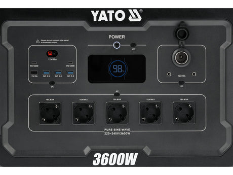 Statie incarcare portabila YATO YT-83096, 3600 W, 3072 wh - imagine 10