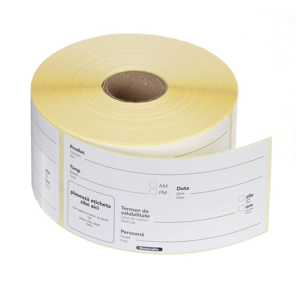 Sticker reutilizabil pt siguranta alimentelor - #USE BY", HENDI, 500 buc. pe rola, 500 buc., 50x100mm RO - BG - EN