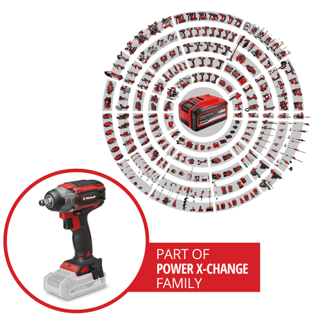 Surubelnita de impact pe acumulator Einhell IMPAXXO 18/230 Power X - Change (Li - Ion, 18 V, 230 Nm, motor fara perii, livrare fara acumulator sau incarcator Einhell - scule electrice si unelte profesionale - BricoMart