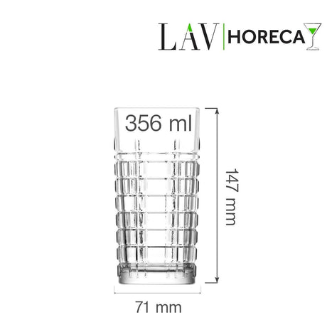 Pahar înalt Glasgow 356 ml, LAV