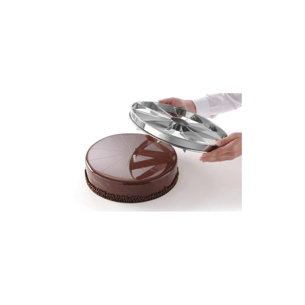 Taietor pentru prajituri/torturi/placinte, Hendi, inox, diamentru 320 mm, 12 portii egale