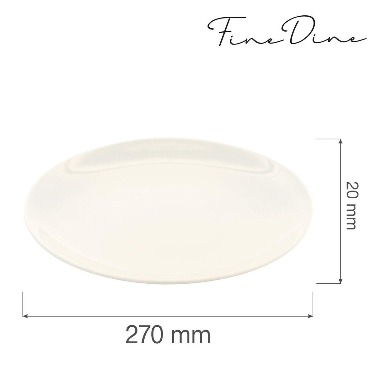 Farfurie intinsa Fine Dine, Crema 270 mm