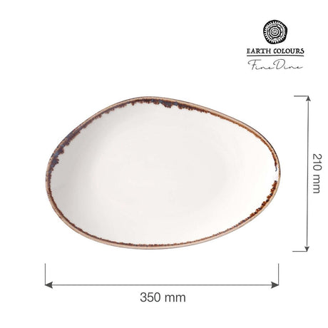 Farfurie forma organica Vanilla, 350x210 mm Fine Dine
