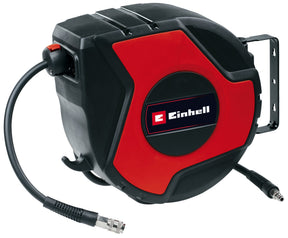 Tambur cu furtun aer comprimat Einhell TC - PH 150, lungime furtun 15 m + 1,5 m furtun de conectare, diametru interior furtun 9 mm, presiune maxima de functionare 16 bar, incl. suport de perete Einhell - scule electrice si unelte profesionale - BricoMart