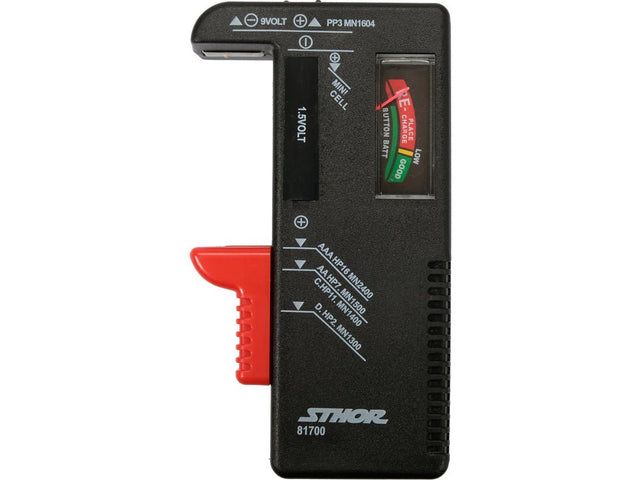 TESTER PENTRU BATERII DE 1.5V SI 9V Sthor 81700 - 1,5V Sthor - scule electrice si unelte profesionale - BricoMart
