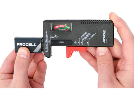 TESTER PENTRU BATERII DE 1.5V SI 9V Sthor 81700 - 1,5V Sthor - scule electrice si unelte profesionale - BricoMart
